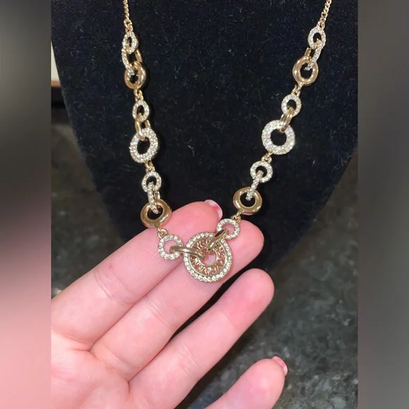 Givenchy Gold Pave Logo Necklace - Picture 4 of 6